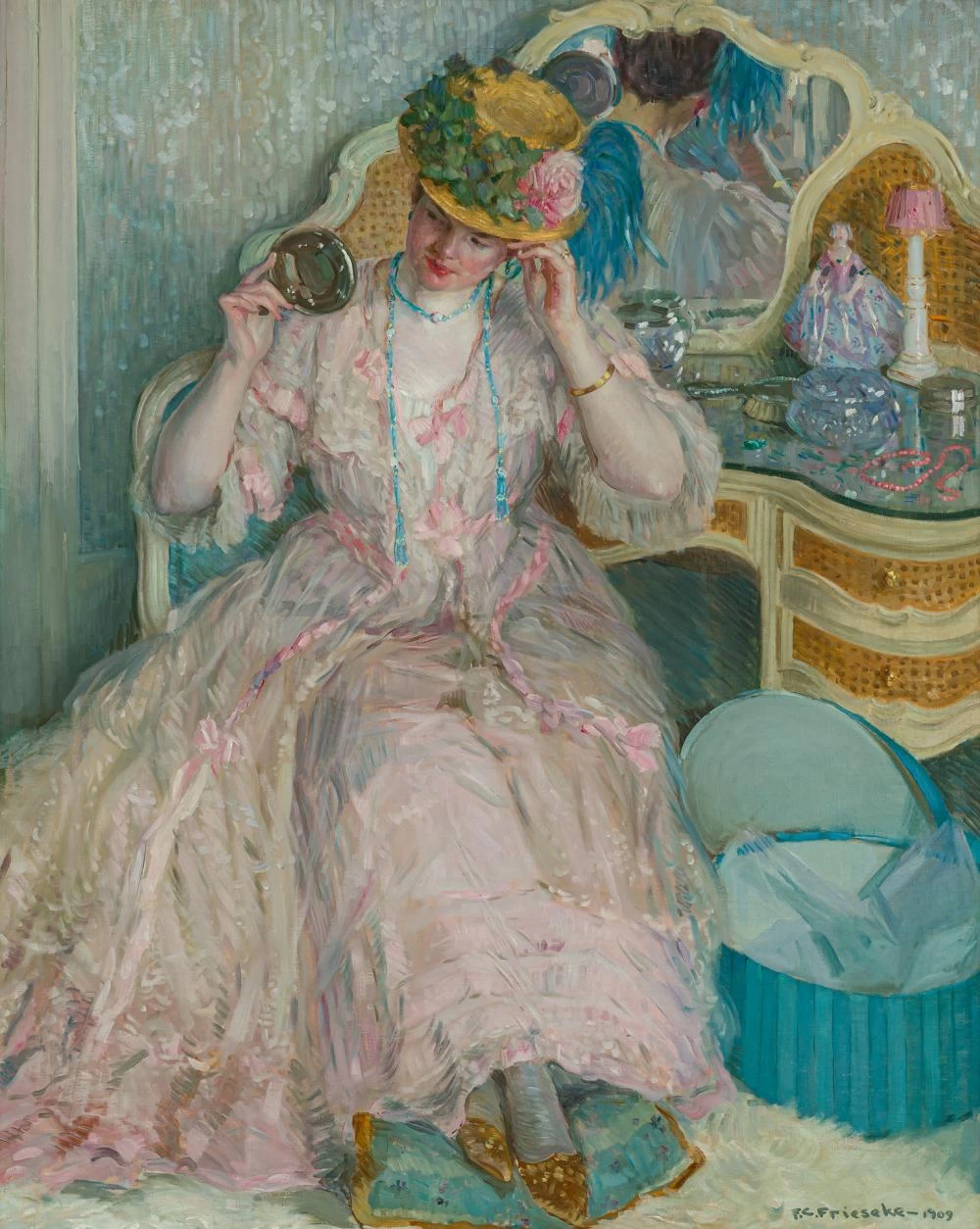 Signora che prova un cappello, 1909